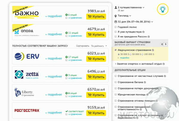 Cherehapa — оформление туристической страховки онлайн